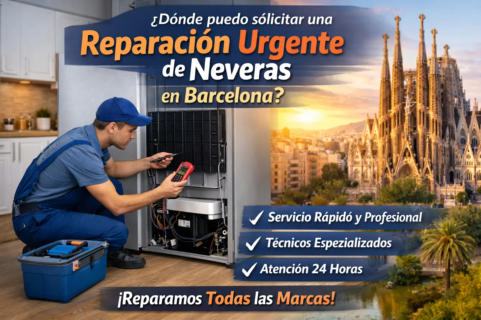 Donde puedo solicitar una reparacion urgente de neveras en Barcelona - Contacto Reparaci&oacute;n Electrodom&eacute;sticos Barcelona Castell&oacute;n y Valencia