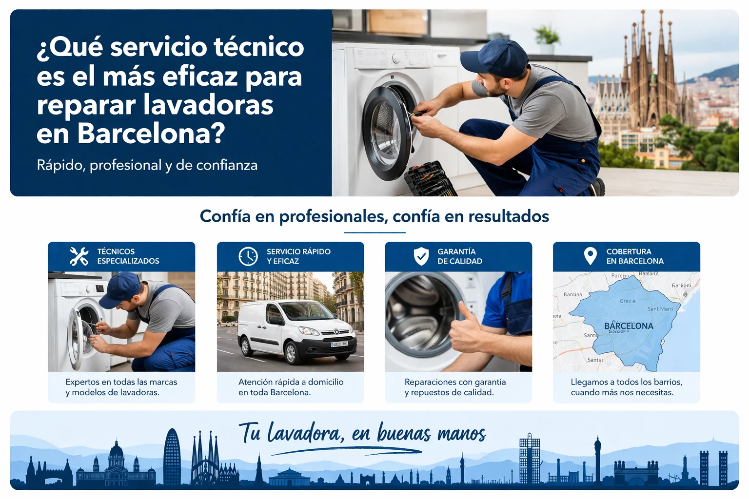 Que servicio tecnico es el mas eficaz para reparar lavadoras Barcelona - Empresa Arreglo de Electrodomesticos Barcelona y Valencia