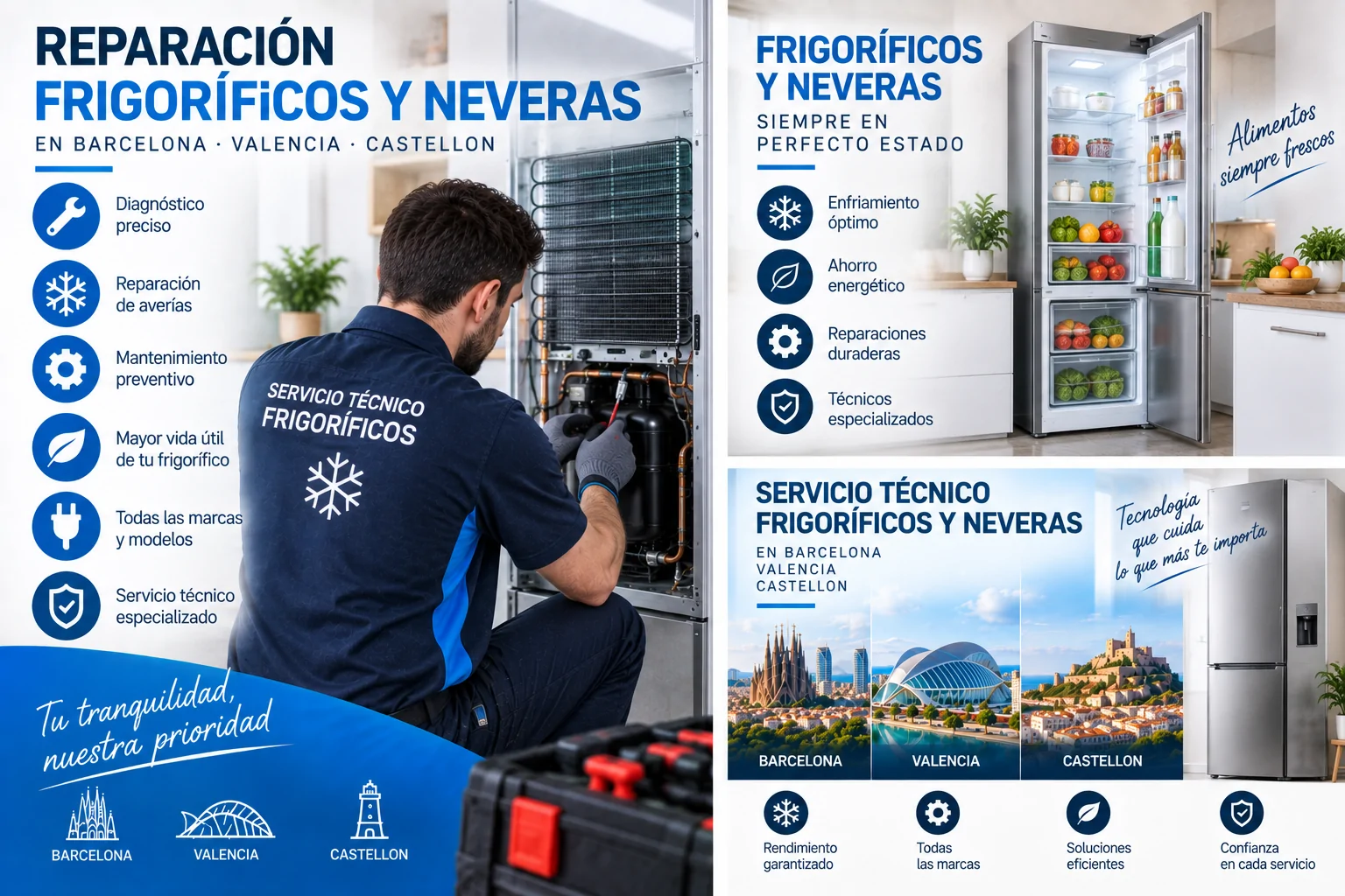 Reparacion Frigorificos y Neveras en Barcelona Valencia Castellon - Reparaci&oacute;n Frigor&iacute;ficos y Neveras en Barcelona Valencia Castellon