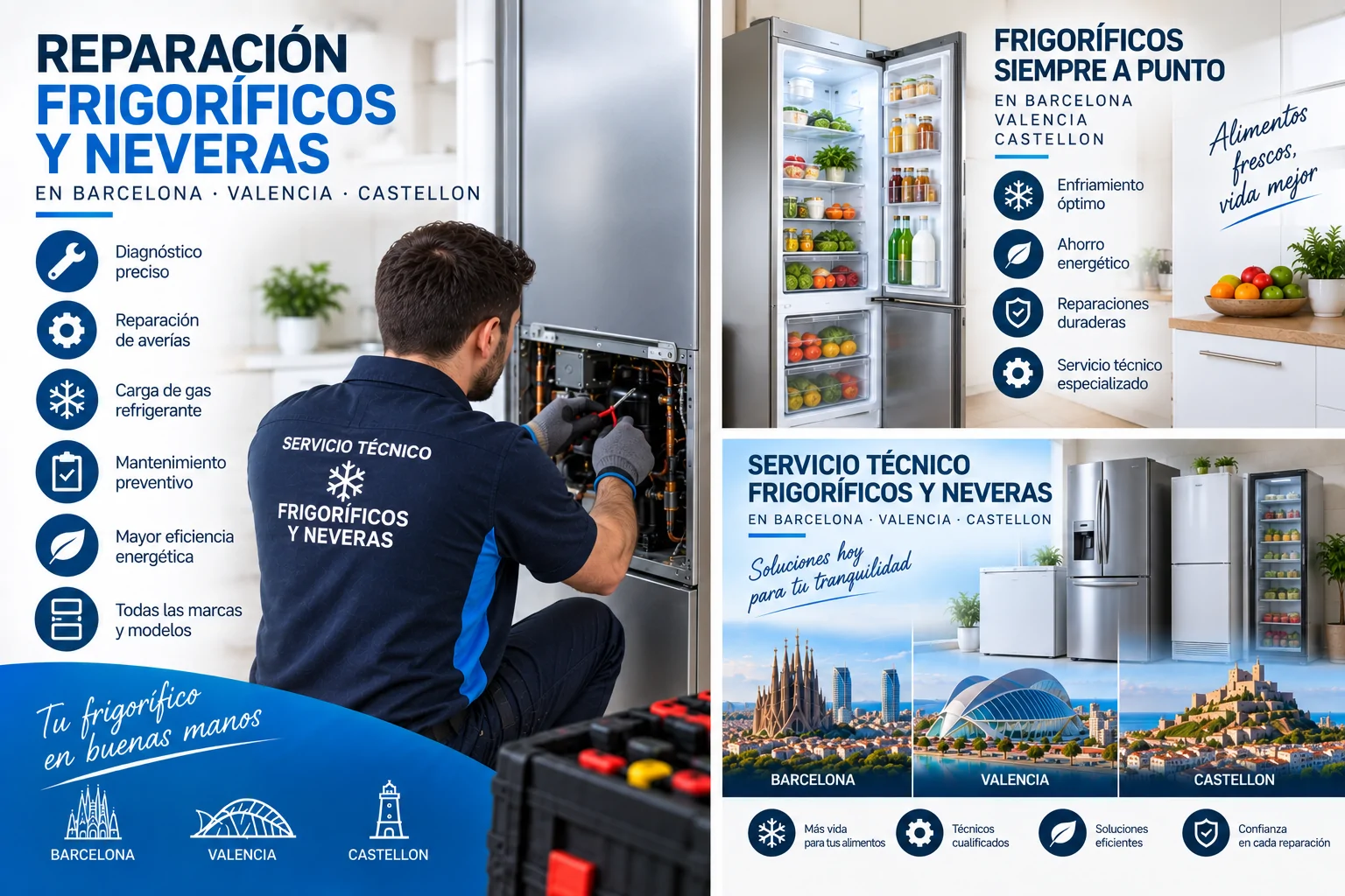Reparacion Frigorificos y Neveras - Reparaci&oacute;n Frigor&iacute;ficos y Neveras en Barcelona Valencia Castellon